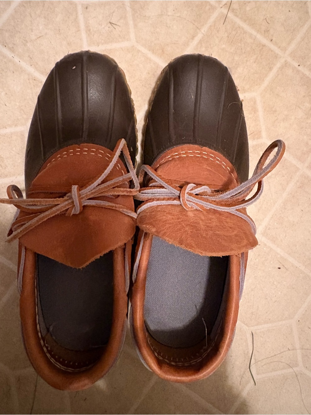 LLBEAN Brown and Black Duck Shoes - Casual Outdoor Slip-On size 5